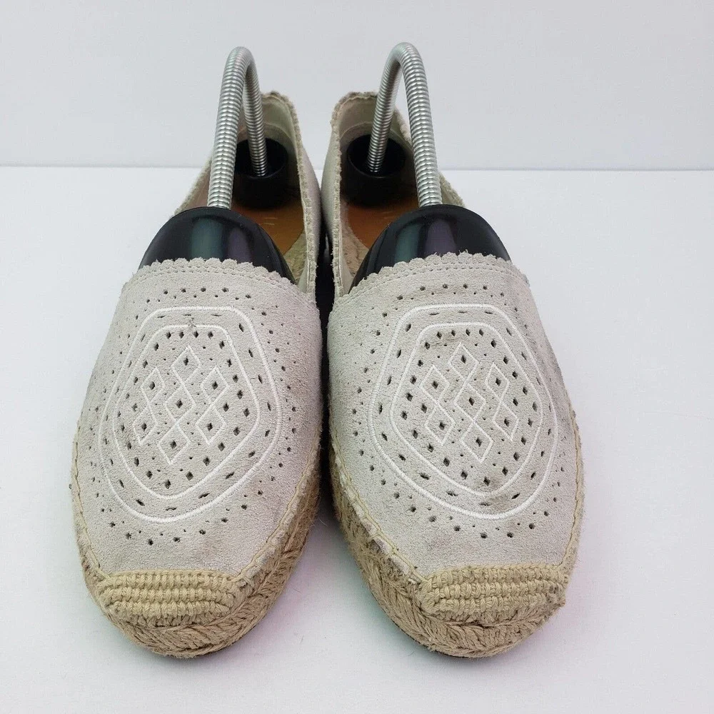 UGG Heidi Jasmine Perf Womens Size 10 Beige Suede Slip On Espadrille Loafer Shoe